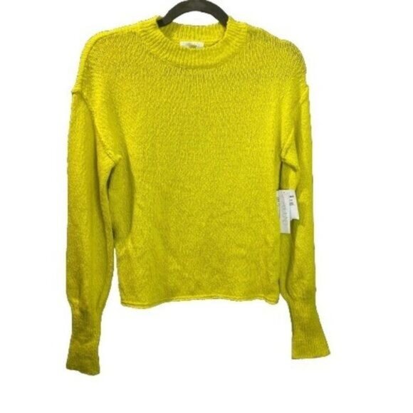ABOUND Crew Neck Yellow Pull over‎ Ribbed Knit Sweater Jacket NWT XS - Picture 4 of 8